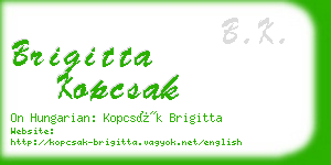 brigitta kopcsak business card